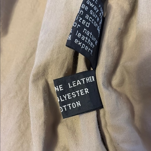 Brown Leather Bomber Jacket with Fleece Collar - Picture 3 of 16